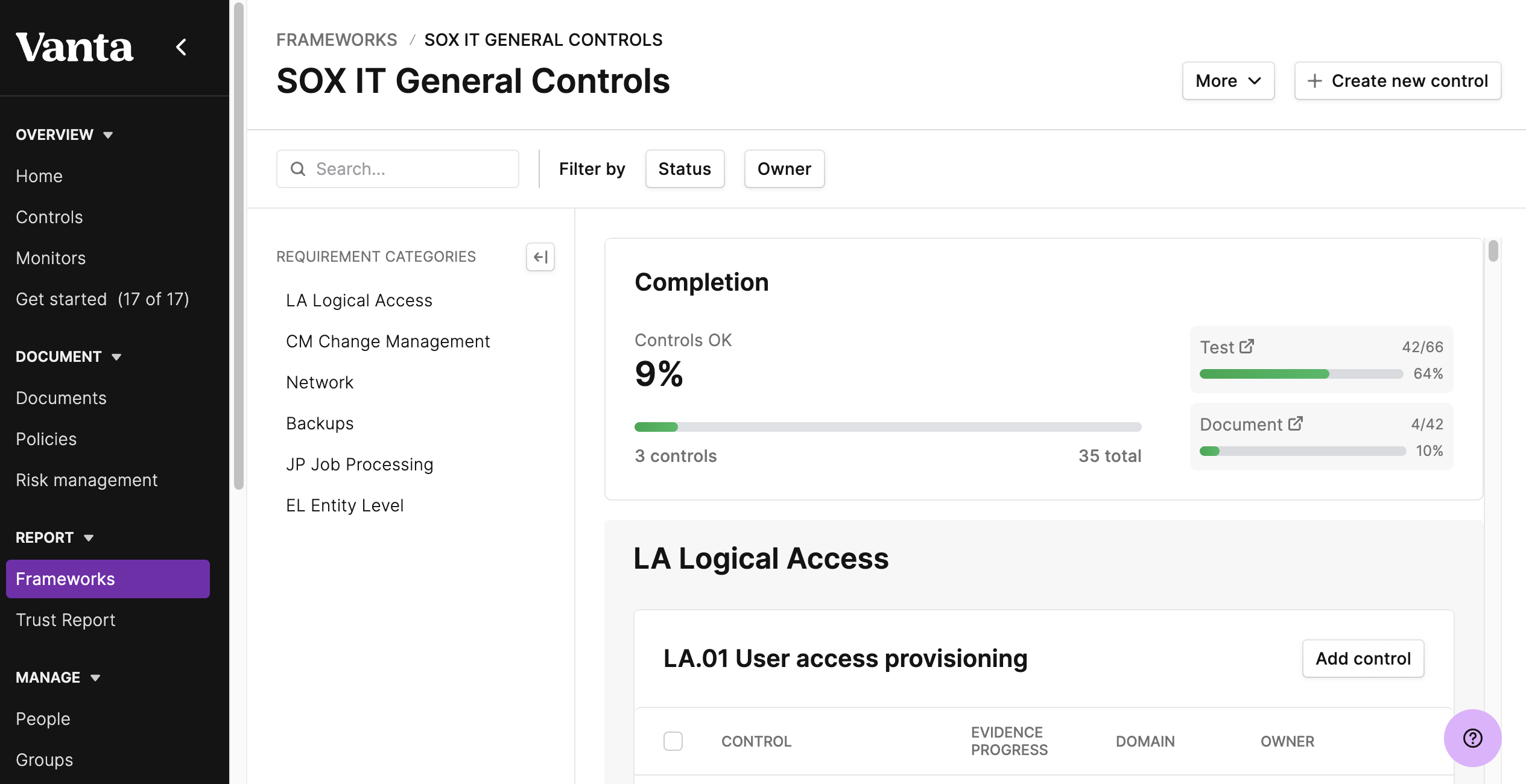 Vanta SOX Compliance Platform