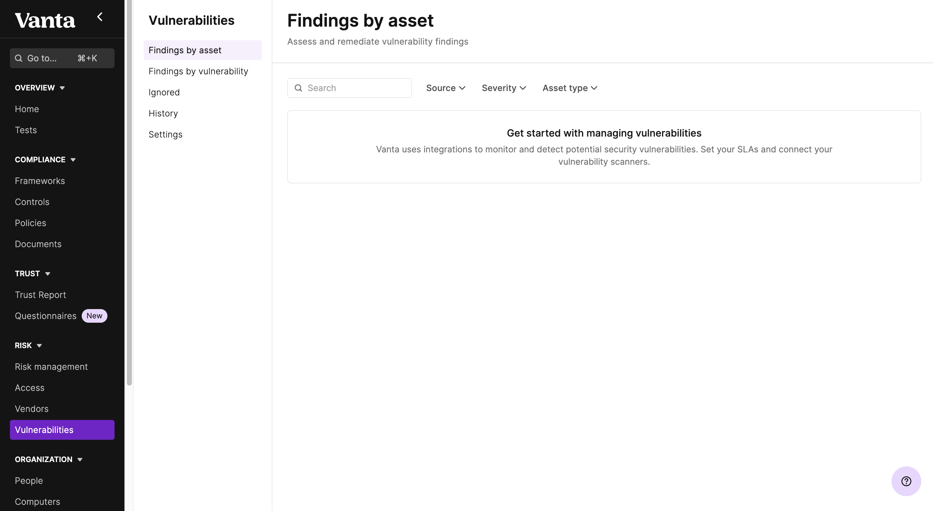 The Vulnerabilities Page – Vanta