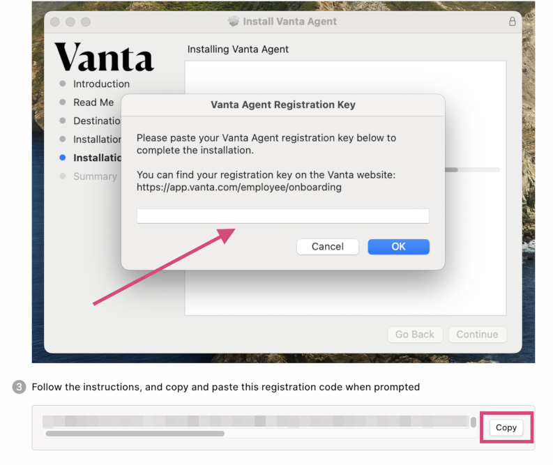 vanta agent registration key.png